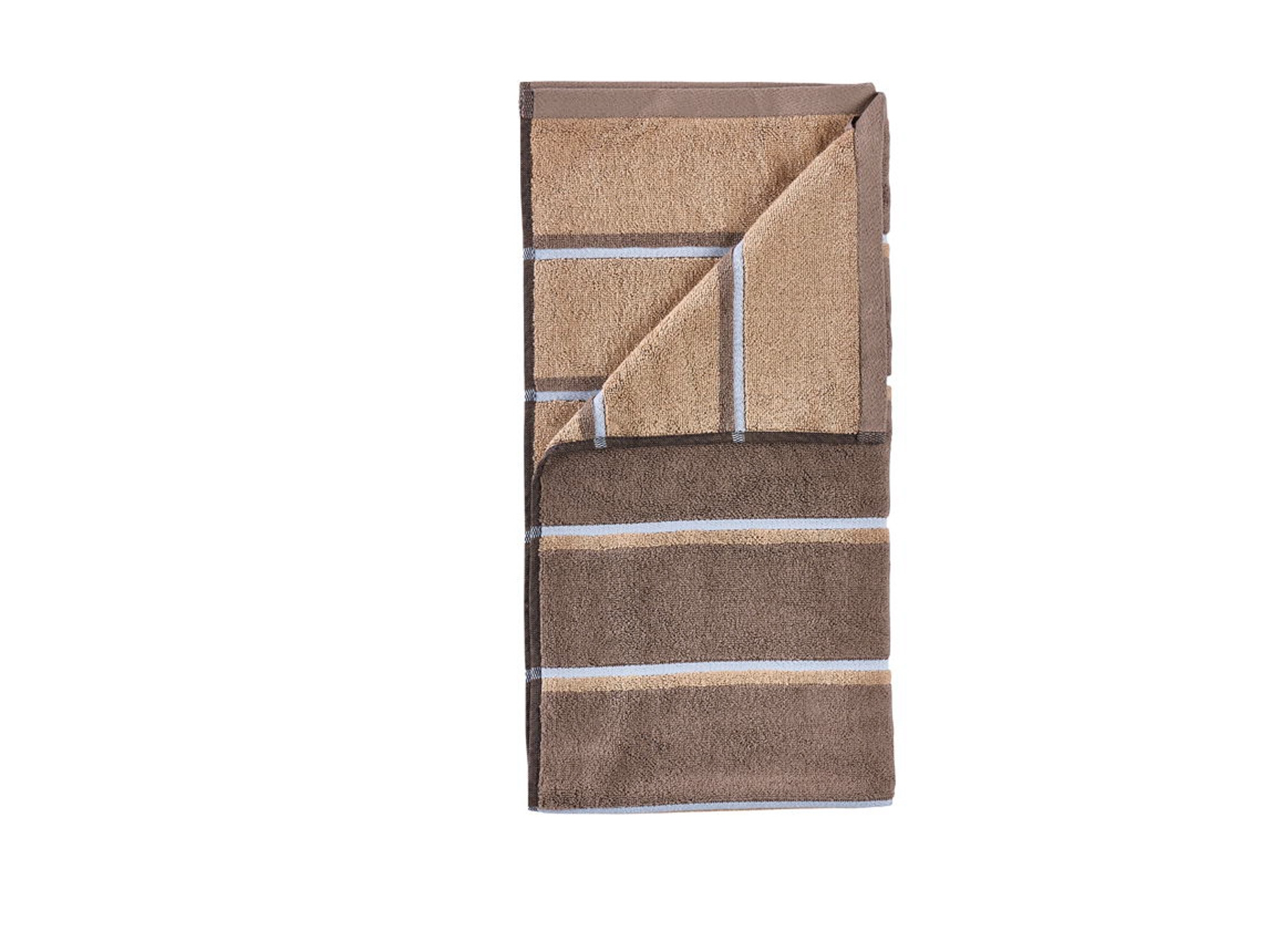 Handdoek - 100% katoen - Zone Denmark Sauna - Gestreept Taupe