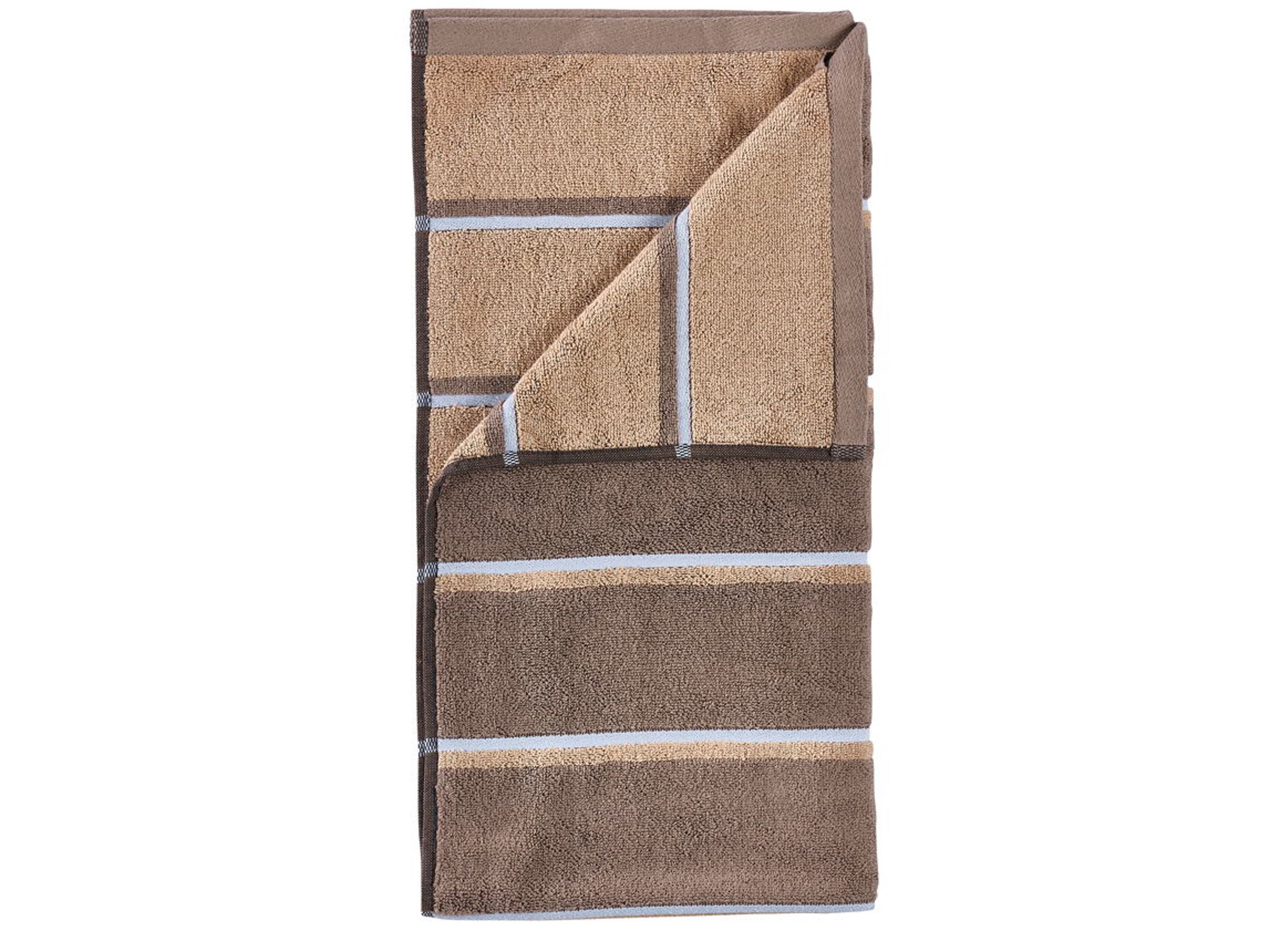 Handdoek - 100% katoen - Badhanddoek 70x140 cm - Zone Denmark Sauna - Gestreept Taupe