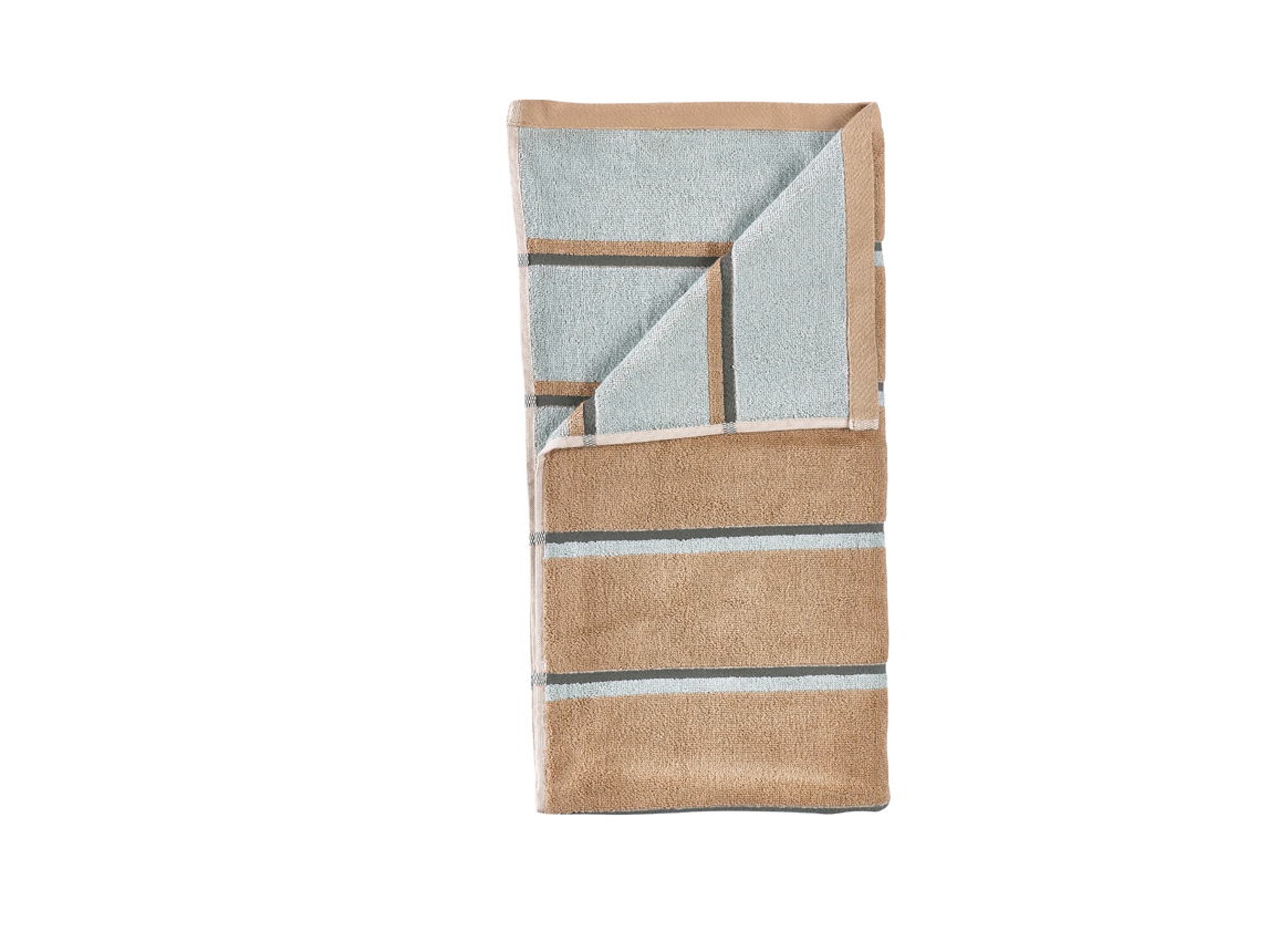 Handdoek - 100% katoen - Zone Denmark Sauna - Gestreept Camel