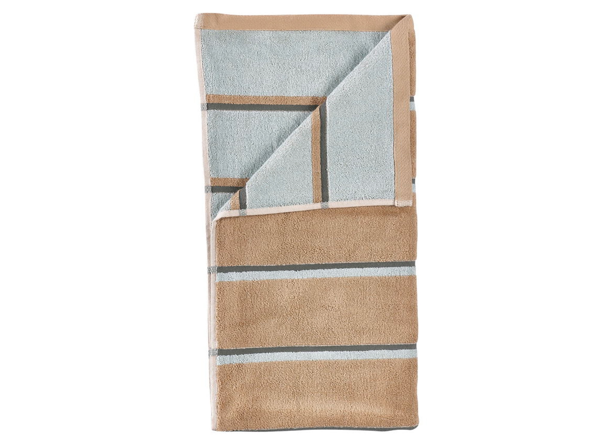 Handdoek - 100% katoen - Badhanddoek 70x140 cm - Zone Denmark Sauna - Gestreept Camel