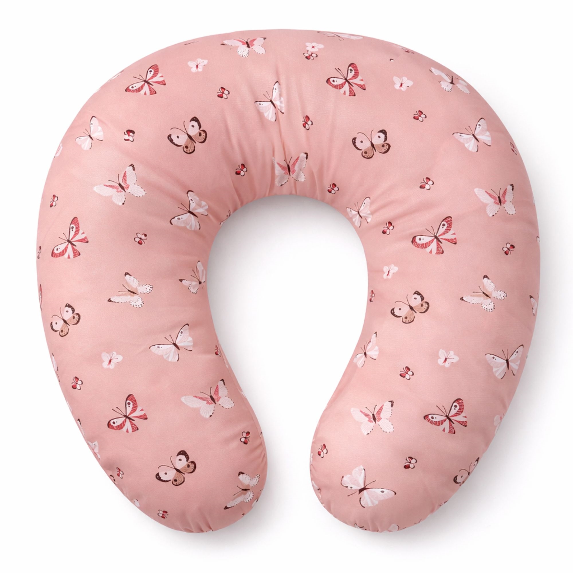 Voedingskussen - 45x59x10 cm - Roze met vlinders