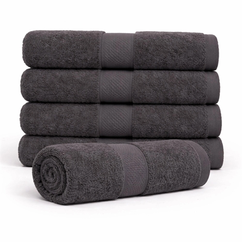 Katoenen handdoek - 100% katoen - Badhanddoek 70x140 cm - Diamant - Antraciet grijs