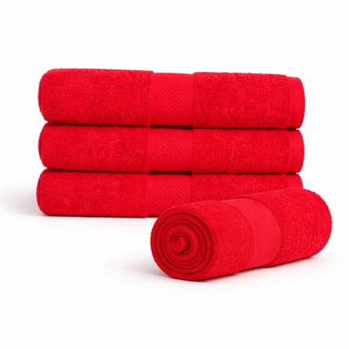 Handdoek - 50x100 cm - Diamant - Rood - 100% Katoen - Zachte handdoeken van Egeria