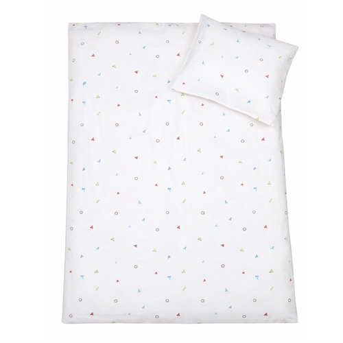 Fruit-beddengoed - 100% katoen - Juniorbeddengoed 100x140 cm - gebroken wit met kleine fruitjes