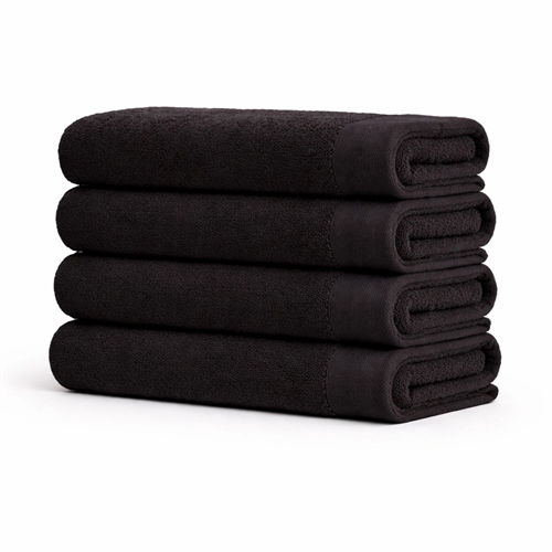 Katoenen handdoek - 100% katoen - Badlaken 100x150 cm - Klaproos - Zwart