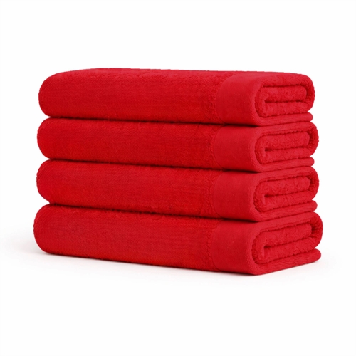 Katoenen handdoek - 100% katoen - Badlaken 100x150 cm - Klaproos - Rood