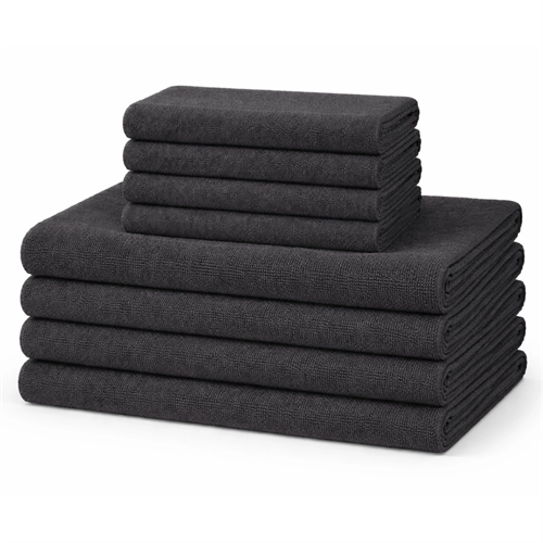 Microfiber handdoeken - Lichtgewicht handdoeken - 8-pack - Donkergrijs
