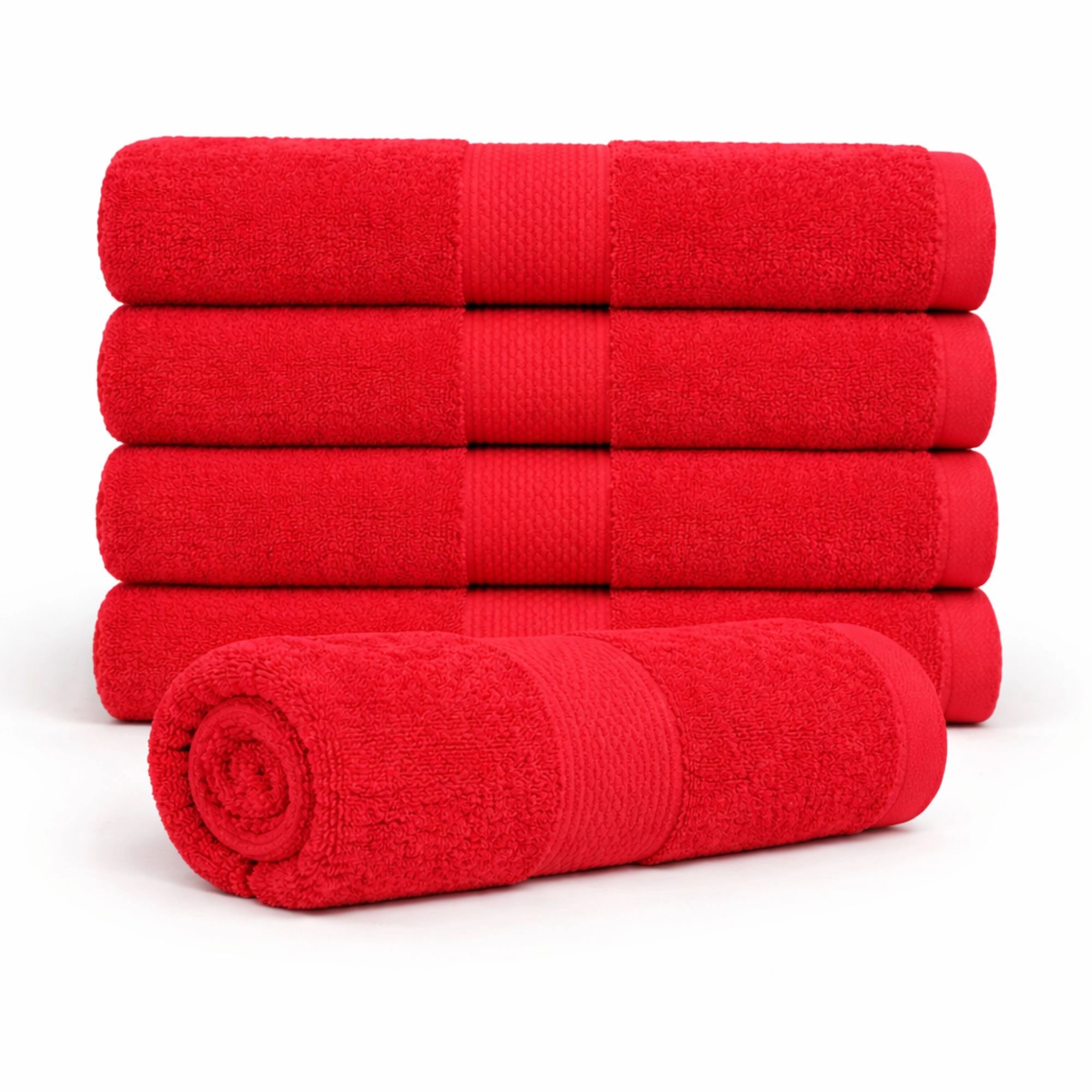Katoenen handdoek - 100% katoen - Badhanddoek 70x140 cm - Diamant - Rood
