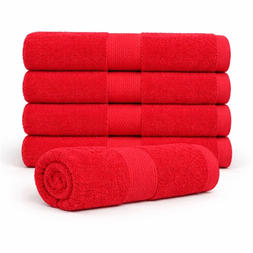 Katoenen handdoek - 100% katoen - Badhanddoek 70x140 cm - Diamant - Rood