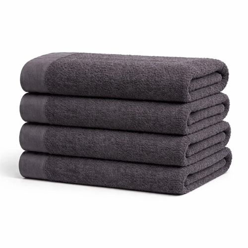 Katoenen handdoek - 100% katoen - Badlaken 100x150 cm - Valmue - Donkergrijs