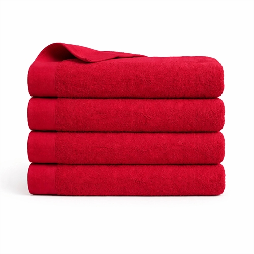 Katoenen handdoek - 100% katoen - Badhanddoek 70x140 cm - Klaproos - Rood