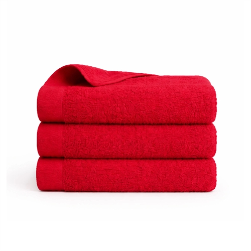 Katoenen handdoek - 100% katoen - Gastenhanddoek 40x60 cm - Klaproos - Rood