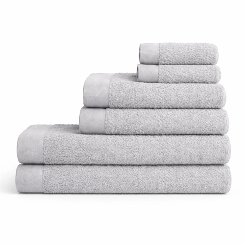 Katoenen handdoeken - 100% katoen - 6-pak - Valmue - Lichtgrijs