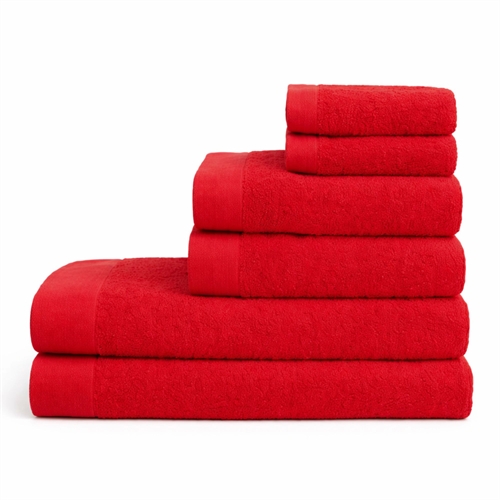 Katoenen handdoeken - 100% katoen - 6-pack - Valmue - Rood