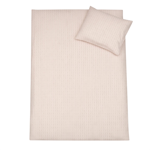 Bloemen gestreept dekbedovertrek - 100% katoen - Junior dekbedovertrek 100x140 cm - zand/bruin met bloemenstrepen